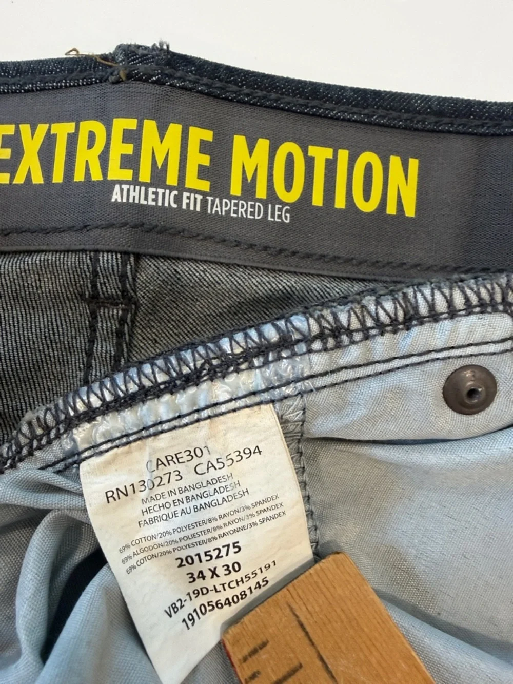 Lee Extreme Motion Denim Jeans 34x30 Athletic Fit Tapered Stretch Dark Wash NWT - Picture 2 of 4